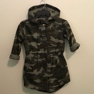 Old Navy Army Hooded 3/4 Sleeve Jacket Coat